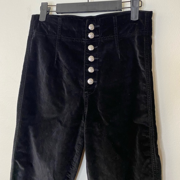 Veronica Beard Debbie Skinny High-Rise Velvet Pant in Black 29 - Picture 2 of 10